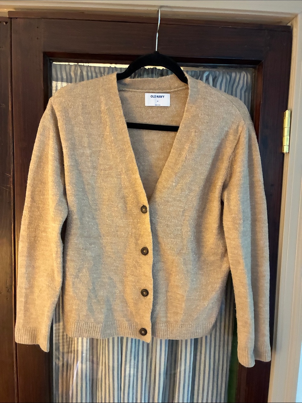 Old Navy Beige V-Neck Button Front Cardigan